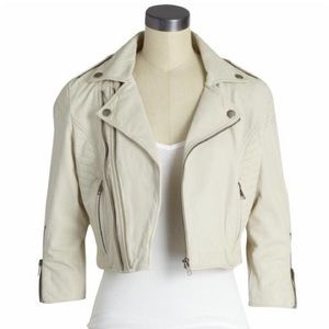 Joie cream leather biker jacket
